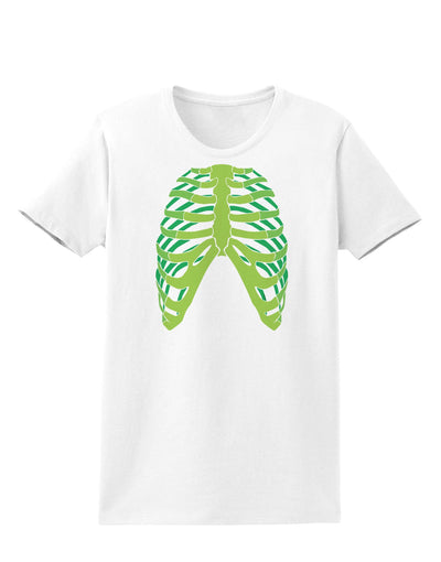 Human Green Skeleton Bones Ribcage Womens T-Shirt-Womens T-Shirt-TooLoud-White-X-Small-Davson Sales