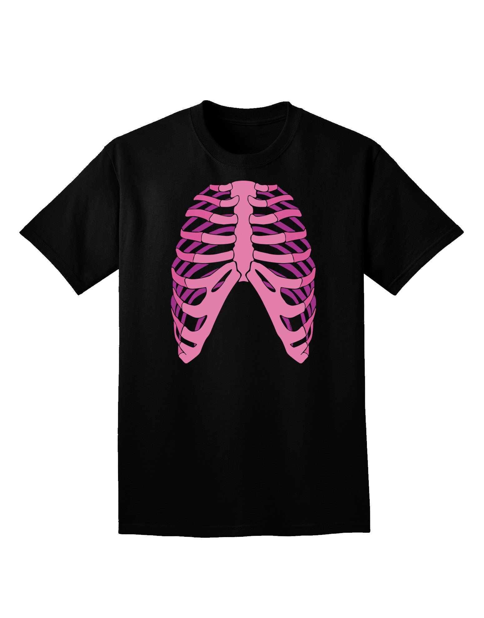 Human Pink Skeleton Bones Ribcage Adult Dark V-Neck T-Shirt-Mens V-Neck T-Shirt-TooLoud-Black-Small-Davson Sales