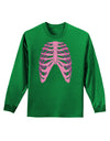 Human Pink Skeleton Bones Ribcage Adult Long Sleeve Dark T-Shirt-TooLoud-Kelly-Green-Small-Davson Sales