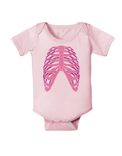 Human Pink Skeleton Bones Ribcage Baby Romper Bodysuit-Baby Romper-TooLoud-Light-Pink-06-Months-Davson Sales