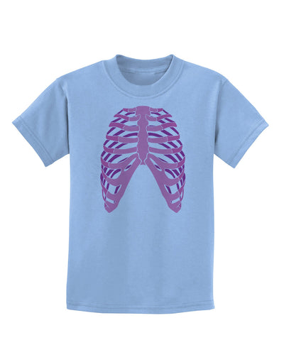 Human Pink Skeleton Bones Ribcage Childrens T-Shirt-Childrens T-Shirt-TooLoud-Light-Blue-X-Small-Davson Sales