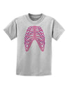 Human Pink Skeleton Bones Ribcage Childrens T-Shirt-Childrens T-Shirt-TooLoud-AshGray-X-Small-Davson Sales