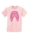 Human Pink Skeleton Bones Ribcage Childrens T-Shirt-Childrens T-Shirt-TooLoud-PalePink-X-Small-Davson Sales