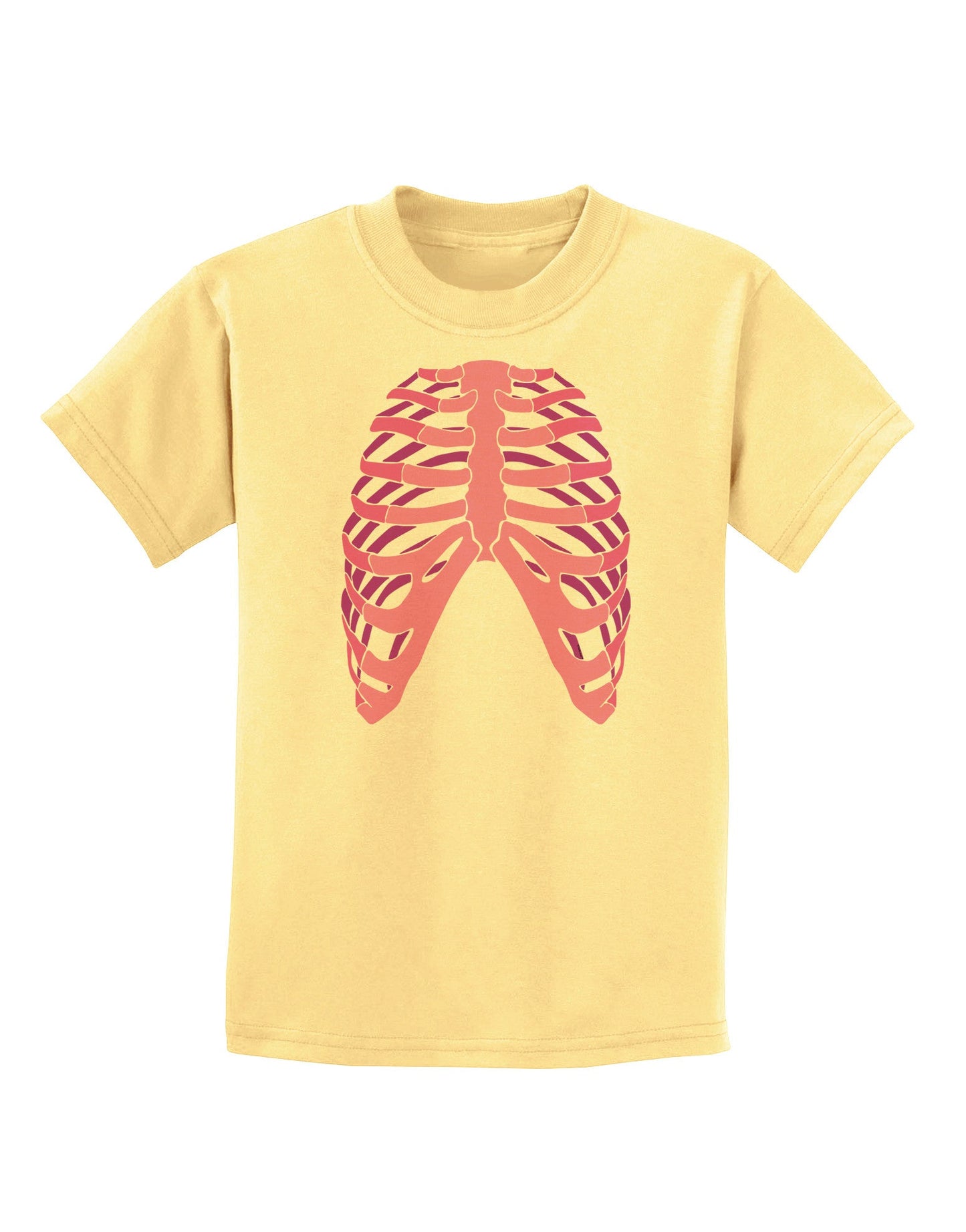Human Pink Skeleton Bones Ribcage Childrens T-Shirt-Childrens T-Shirt-TooLoud-Daffodil-Yellow-X-Small-Davson Sales