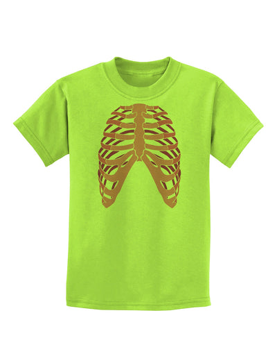 Human Pink Skeleton Bones Ribcage Childrens T-Shirt-Childrens T-Shirt-TooLoud-Lime-Green-X-Small-Davson Sales