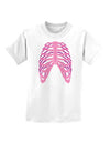 Human Pink Skeleton Bones Ribcage Childrens T-Shirt-Childrens T-Shirt-TooLoud-White-X-Small-Davson Sales