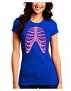 Human Pink Skeleton Bones Ribcage Juniors Crew Dark T-Shirt-T-Shirts Juniors Tops-TooLoud-Royal-Blue-Juniors Fitted Small-Davson Sales