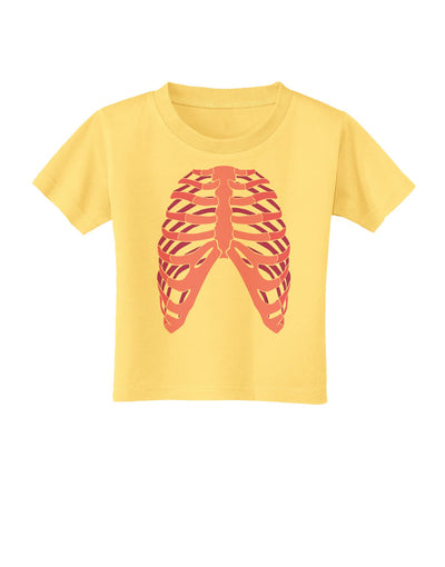 Human Pink Skeleton Bones Ribcage Toddler T-Shirt-Toddler T-Shirt-TooLoud-Daffodil-Yellow-2T-Davson Sales