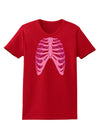 Human Pink Skeleton Bones Ribcage Womens Dark T-Shirt-TooLoud-Red-X-Small-Davson Sales