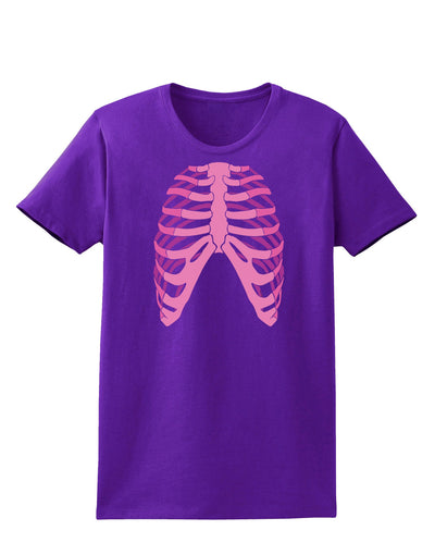 Human Pink Skeleton Bones Ribcage Womens Dark T-Shirt-TooLoud-Purple-X-Small-Davson Sales