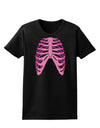 Human Pink Skeleton Bones Ribcage Womens Dark T-Shirt-TooLoud-Black-X-Small-Davson Sales