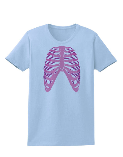 Human Pink Skeleton Bones Ribcage Womens T-Shirt-Womens T-Shirt-TooLoud-Light-Blue-X-Small-Davson Sales