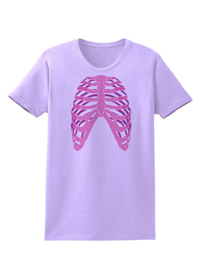 Human Pink Skeleton Bones Ribcage Womens T-Shirt-Womens T-Shirt-TooLoud-Lavender-X-Small-Davson Sales