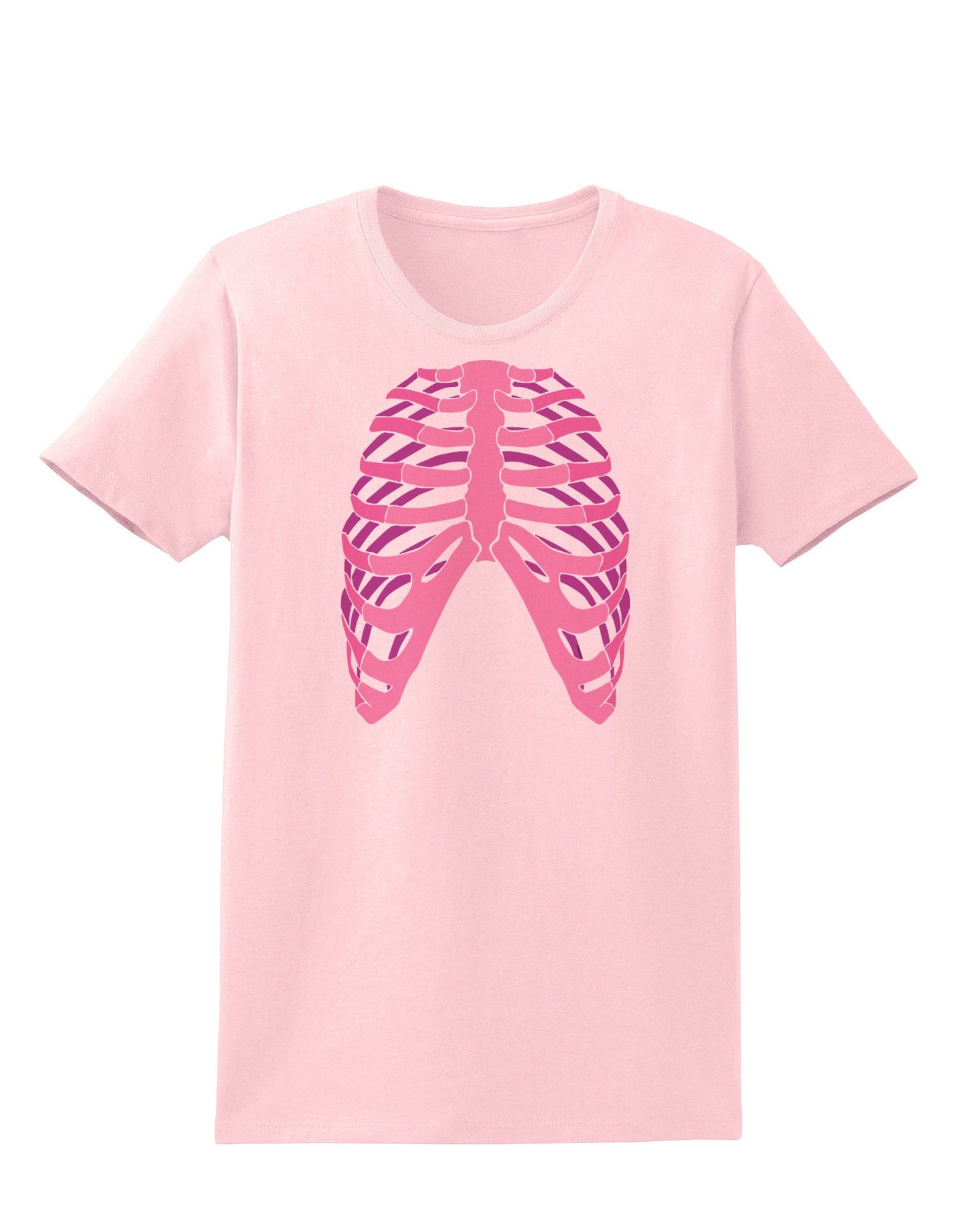 Human Pink Skeleton Bones Ribcage Womens T-Shirt-Womens T-Shirt-TooLoud-PalePink-X-Small-Davson Sales