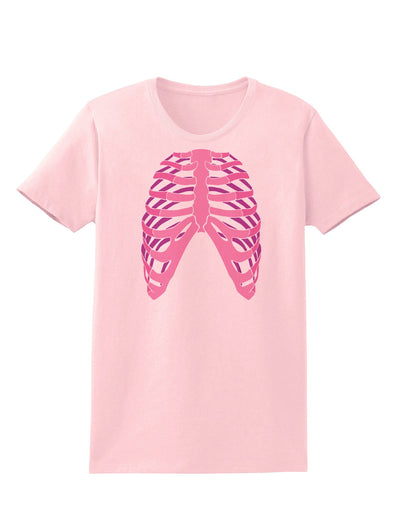 Human Pink Skeleton Bones Ribcage Womens T-Shirt-Womens T-Shirt-TooLoud-PalePink-X-Small-Davson Sales