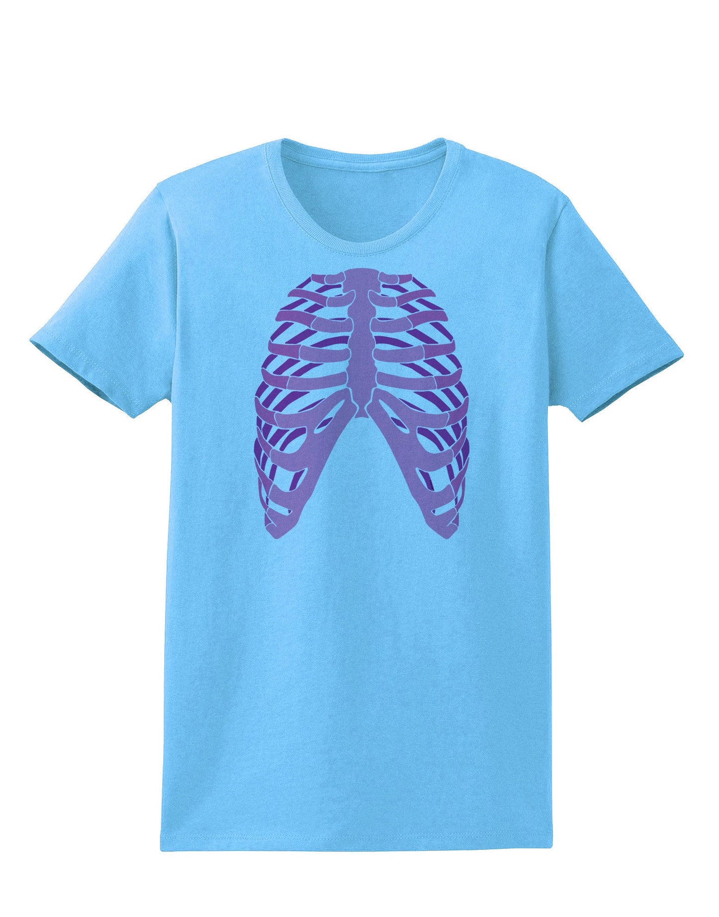 Human Pink Skeleton Bones Ribcage Womens T-Shirt-Womens T-Shirt-TooLoud-Aquatic-Blue-X-Small-Davson Sales