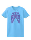 Human Pink Skeleton Bones Ribcage Womens T-Shirt-Womens T-Shirt-TooLoud-Aquatic-Blue-X-Small-Davson Sales