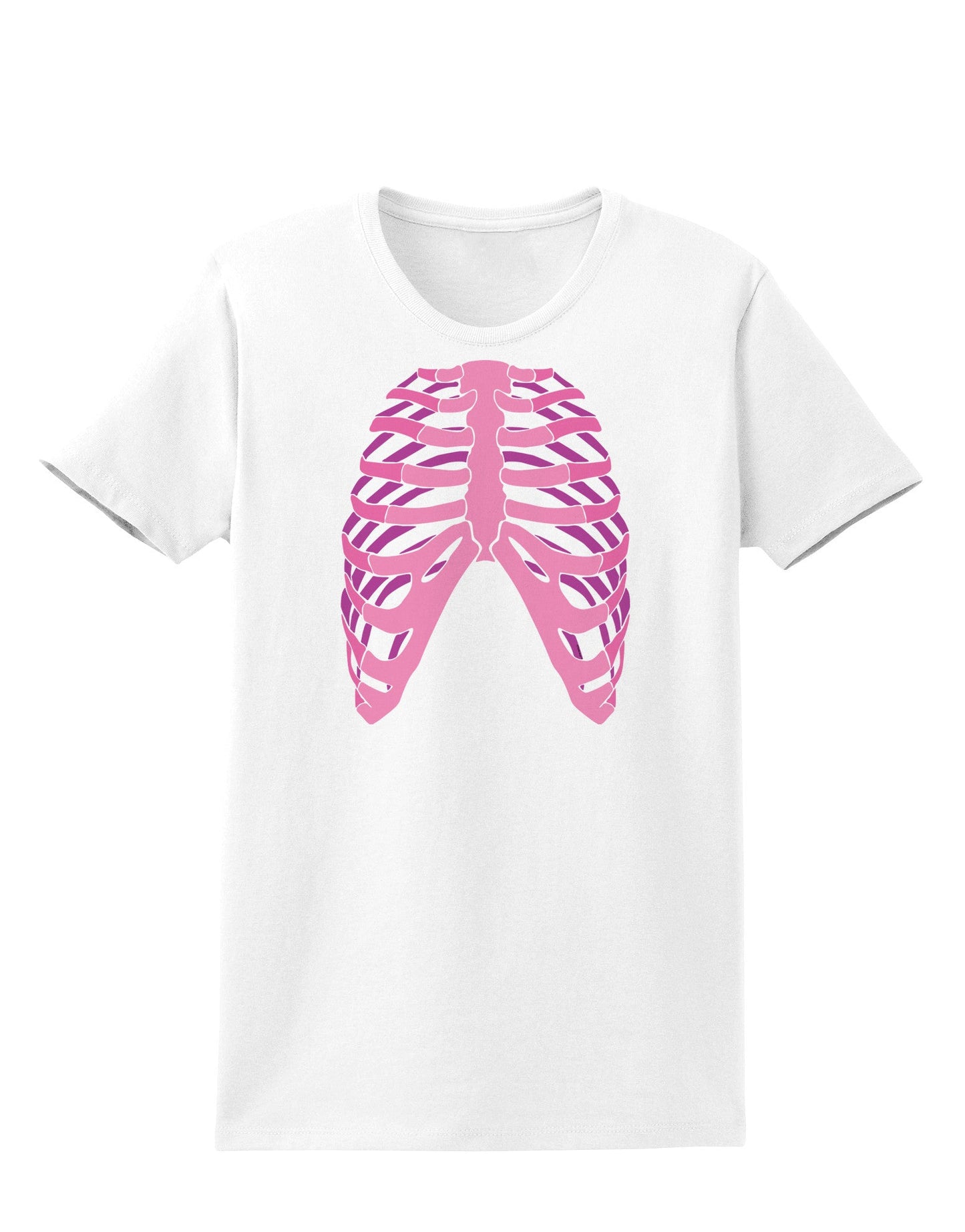 Human Pink Skeleton Bones Ribcage Womens T-Shirt-Womens T-Shirt-TooLoud-White-X-Small-Davson Sales