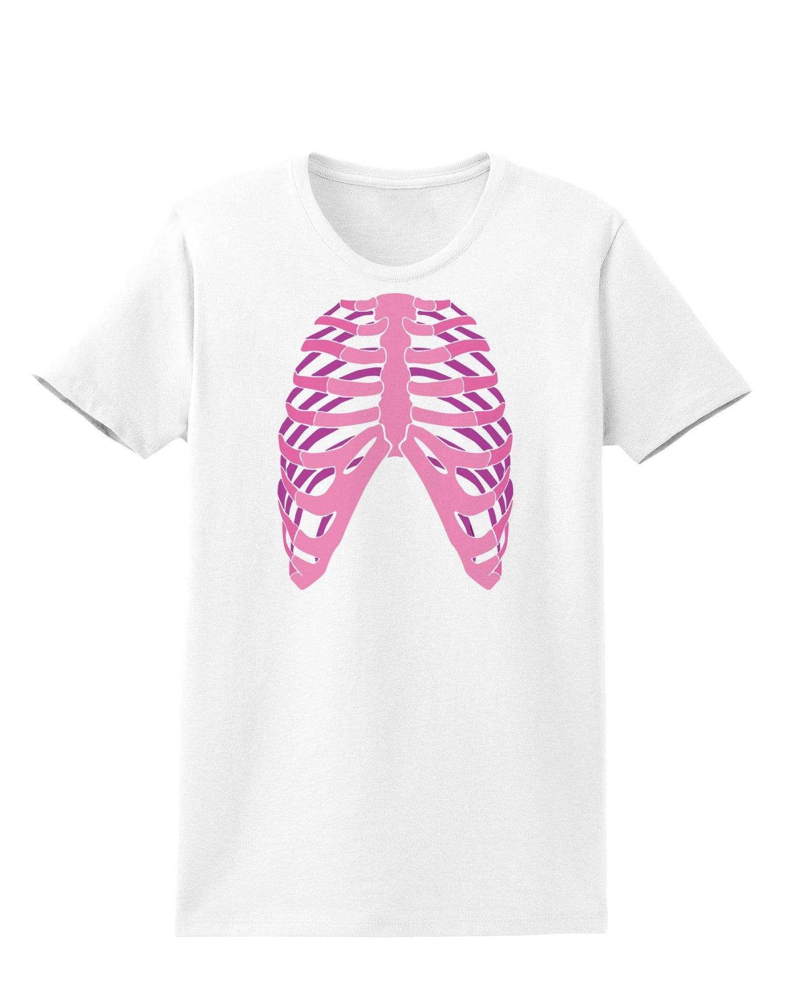 Human Pink Skeleton Bones Ribcage Womens T-Shirt-Womens T-Shirt-TooLoud-White-X-Small-Davson Sales