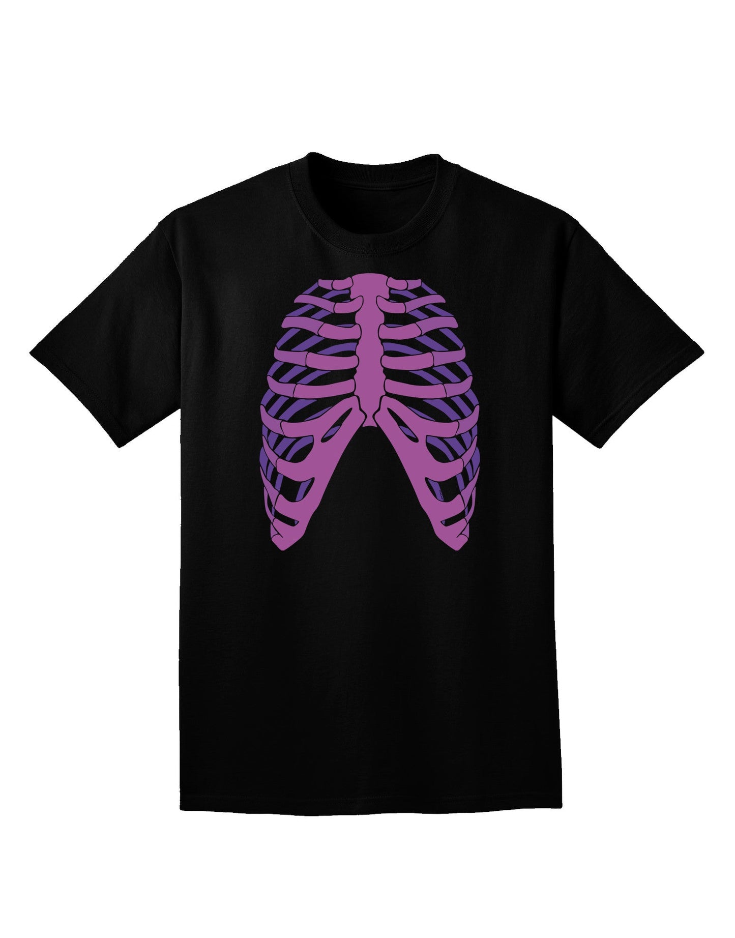 Human Purple Skeleton Bones Ribcage Adult Dark V-Neck T-Shirt-Mens V-Neck T-Shirt-TooLoud-Black-Small-Davson Sales