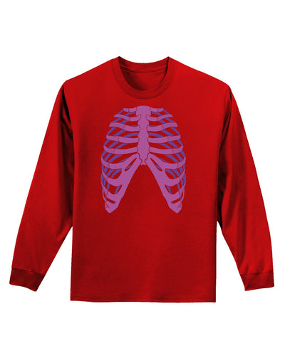 Human Purple Skeleton Bones Ribcage Adult Long Sleeve Dark T-Shirt-TooLoud-Red-Small-Davson Sales