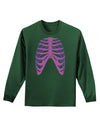 Human Purple Skeleton Bones Ribcage Adult Long Sleeve Dark T-Shirt-TooLoud-Dark-Green-Small-Davson Sales