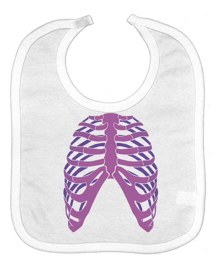 Human Purple Skeleton Bones Ribcage Baby Bib