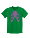 Human Purple Skeleton Bones Ribcage Childrens Dark T-Shirt-Childrens T-Shirt-TooLoud-Kelly-Green-X-Small-Davson Sales