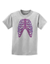 Human Purple Skeleton Bones Ribcage Childrens T-Shirt-Childrens T-Shirt-TooLoud-AshGray-X-Small-Davson Sales