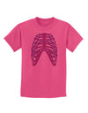 Human Purple Skeleton Bones Ribcage Childrens T-Shirt-Childrens T-Shirt-TooLoud-Sangria-X-Small-Davson Sales