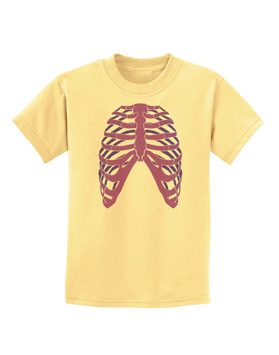 Human Purple Skeleton Bones Ribcage Childrens T-Shirt-Childrens T-Shirt-TooLoud-Daffodil-Yellow-X-Small-Davson Sales