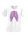 Human Purple Skeleton Bones Ribcage Childrens T-Shirt-Childrens T-Shirt-TooLoud-White-X-Small-Davson Sales