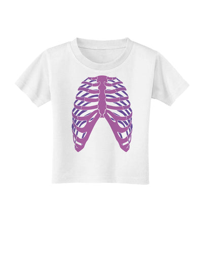 Human Purple Skeleton Bones Ribcage Toddler T-Shirt-Toddler T-Shirt-TooLoud-White-2T-Davson Sales