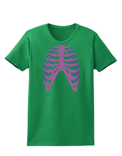 Human Purple Skeleton Bones Ribcage Womens Dark T-Shirt-TooLoud-Kelly-Green-X-Small-Davson Sales