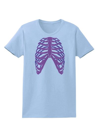 Human Purple Skeleton Bones Ribcage Womens T-Shirt-Womens T-Shirt-TooLoud-Light-Blue-X-Small-Davson Sales