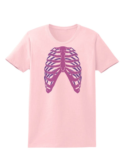 Human Purple Skeleton Bones Ribcage Womens T-Shirt-Womens T-Shirt-TooLoud-PalePink-X-Small-Davson Sales