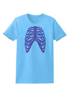 Human Purple Skeleton Bones Ribcage Womens T-Shirt-Womens T-Shirt-TooLoud-Aquatic-Blue-X-Small-Davson Sales