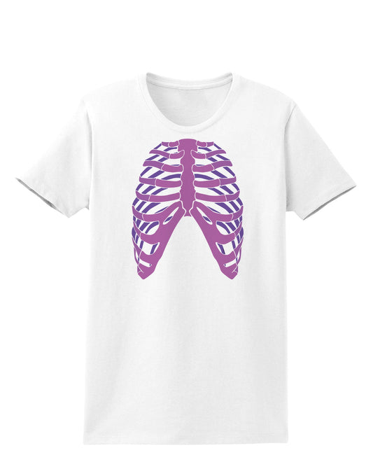 Human Purple Skeleton Bones Ribcage Womens T-Shirt-Womens T-Shirt-TooLoud-White-X-Small-Davson Sales