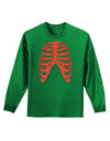 Human Red Skeleton Bones Ribcage Adult Long Sleeve Dark T-Shirt-TooLoud-Kelly-Green-Small-Davson Sales