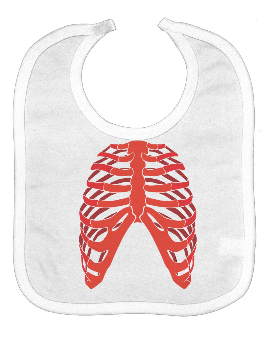 Human Red Skeleton Bones Ribcage Baby Bib