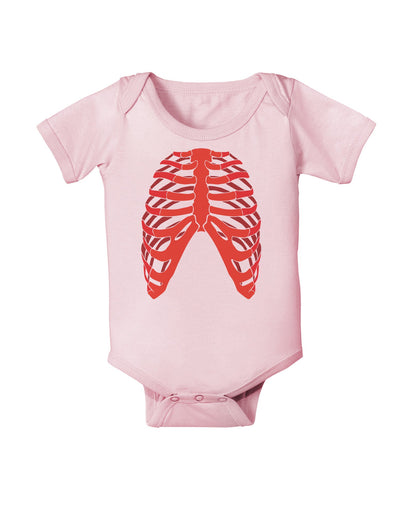 Human Red Skeleton Bones Ribcage Baby Romper Bodysuit-Baby Romper-TooLoud-Light-Pink-06-Months-Davson Sales