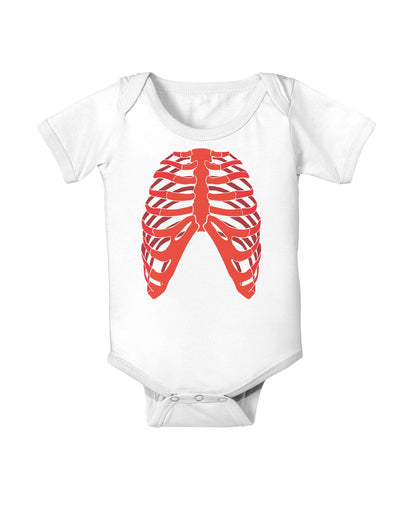 Human Red Skeleton Bones Ribcage Baby Romper Bodysuit-Baby Romper-TooLoud-White-06-Months-Davson Sales