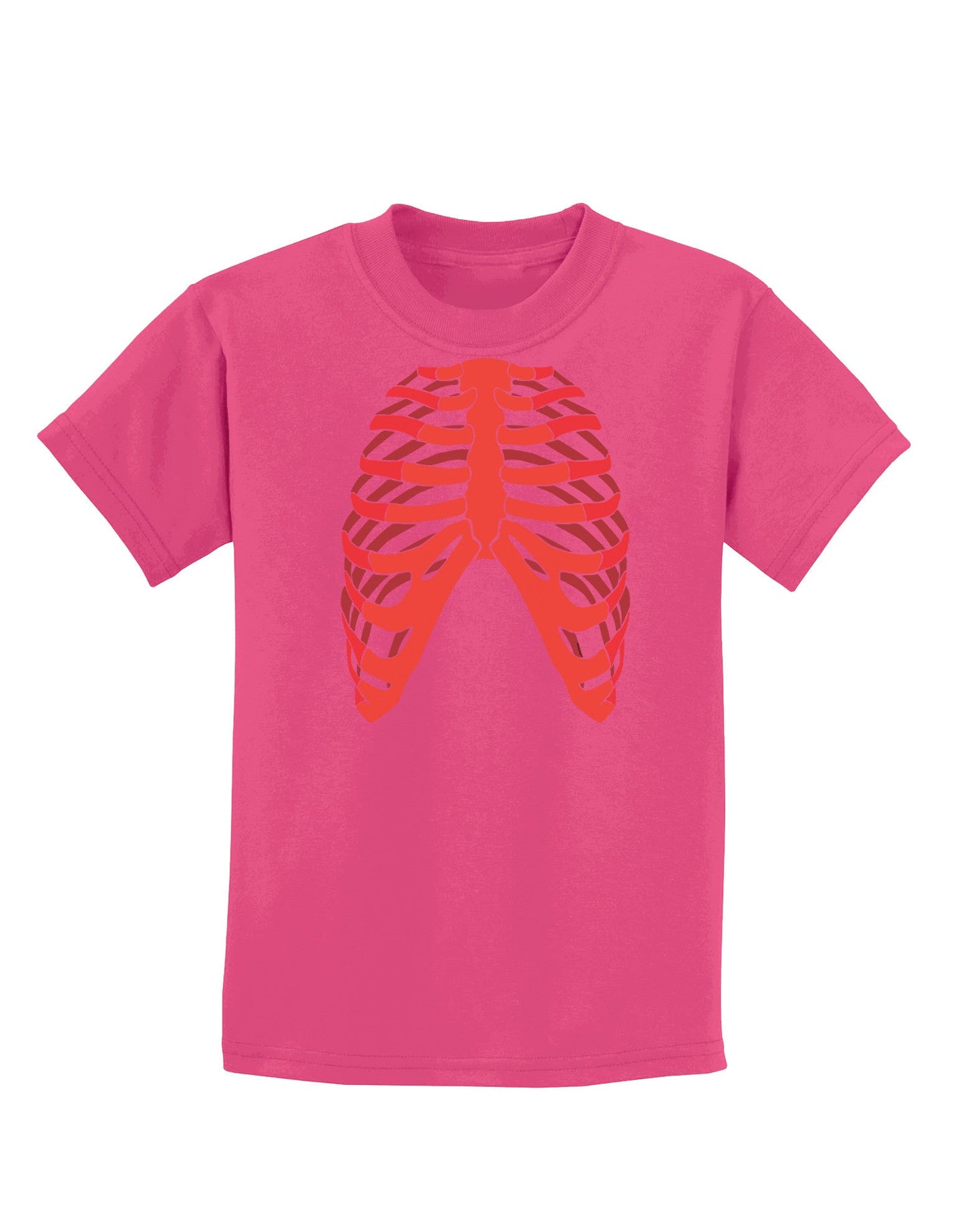 Human Red Skeleton Bones Ribcage Childrens Dark T-Shirt-Childrens T-Shirt-TooLoud-Sangria-X-Small-Davson Sales