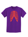 Human Red Skeleton Bones Ribcage Childrens Dark T-Shirt-Childrens T-Shirt-TooLoud-Purple-X-Small-Davson Sales