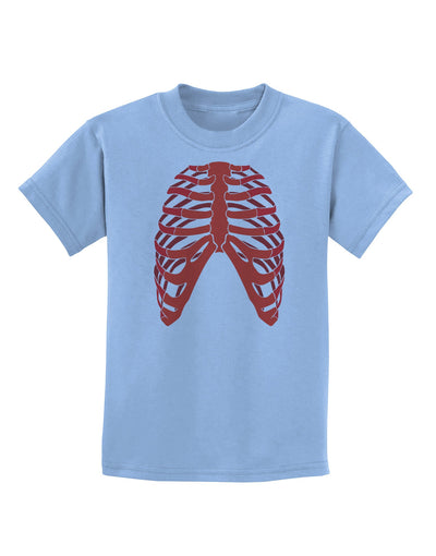 Human Red Skeleton Bones Ribcage Childrens T-Shirt-Childrens T-Shirt-TooLoud-Light-Blue-X-Small-Davson Sales