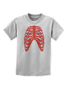 Human Red Skeleton Bones Ribcage Childrens T-Shirt-Childrens T-Shirt-TooLoud-AshGray-X-Small-Davson Sales