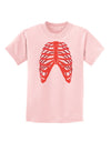 Human Red Skeleton Bones Ribcage Childrens T-Shirt-Childrens T-Shirt-TooLoud-PalePink-X-Small-Davson Sales