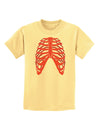 Human Red Skeleton Bones Ribcage Childrens T-Shirt-Childrens T-Shirt-TooLoud-Daffodil-Yellow-X-Small-Davson Sales