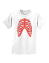 Human Red Skeleton Bones Ribcage Childrens T-Shirt-Childrens T-Shirt-TooLoud-White-X-Small-Davson Sales