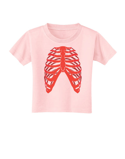 Human Red Skeleton Bones Ribcage Toddler T-Shirt-Toddler T-Shirt-TooLoud-Light-Pink-2T-Davson Sales